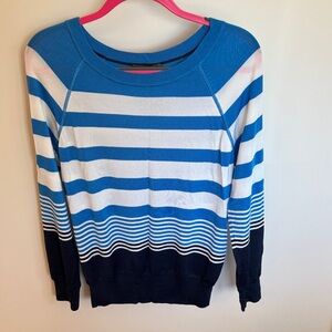 Blue and White Striped Women's Sweater